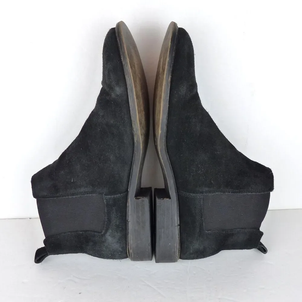 All Saints Chelsea Boots Men 12 US 45 Black Rook Suede Leather Pull On Rock - Picture 7 of 12